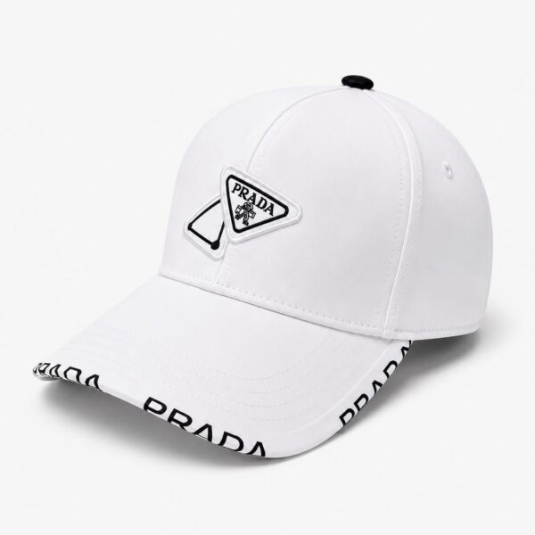 Prada White Edge Text Baseball Cap