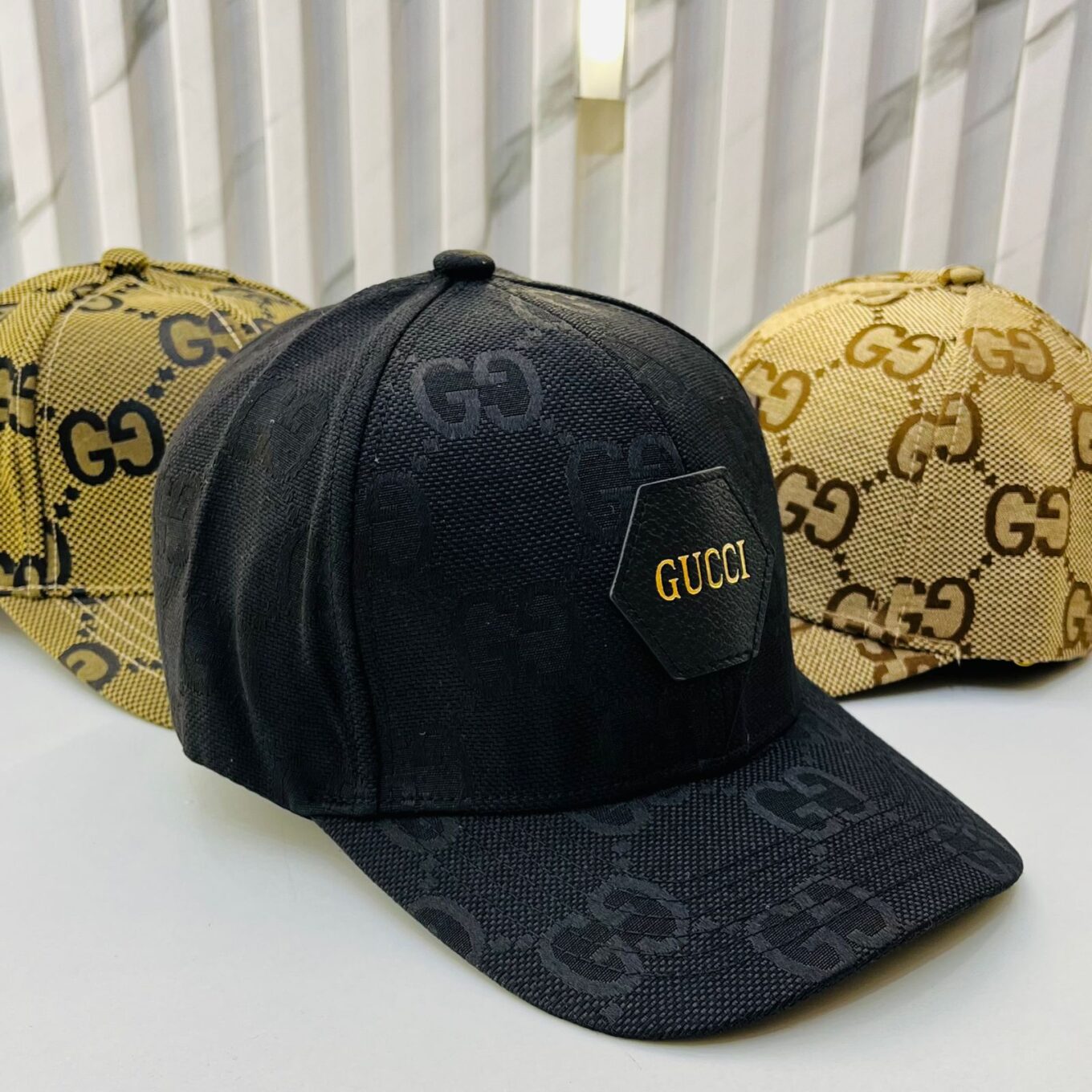 Gucci Black Monogram Baseball Cap