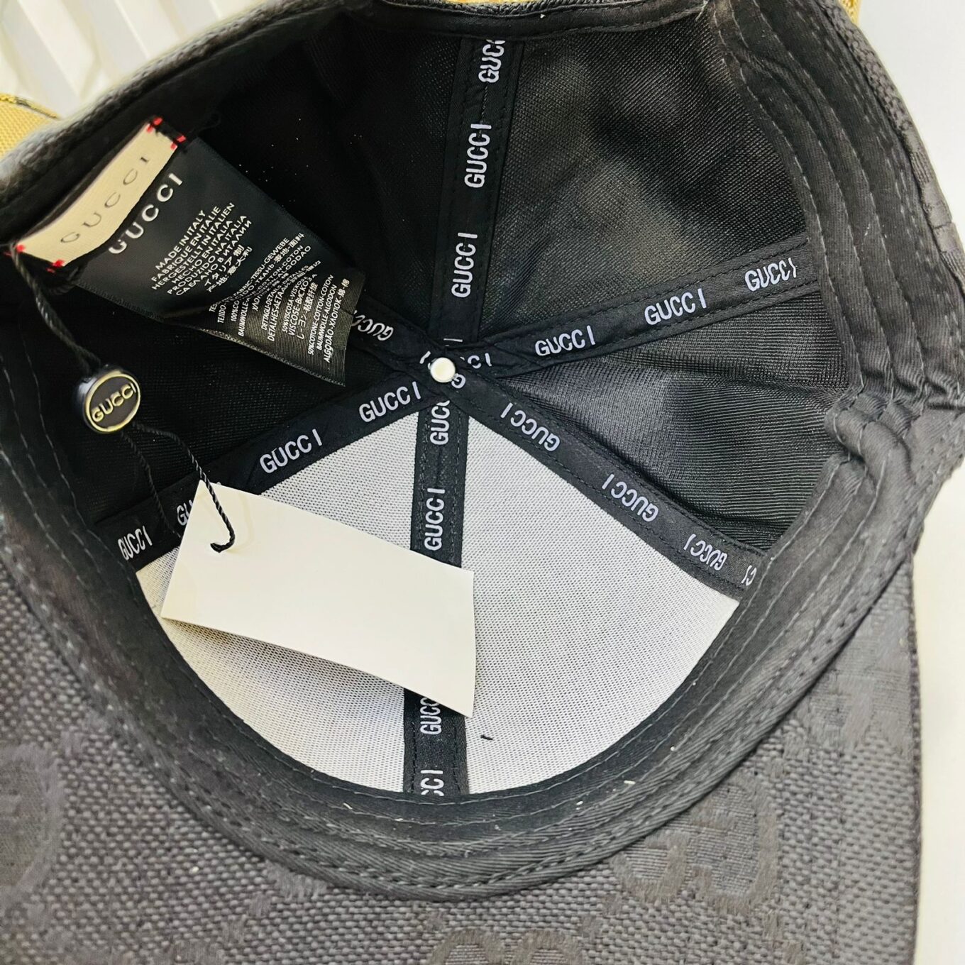 Gucci Black Monogram Baseball Cap