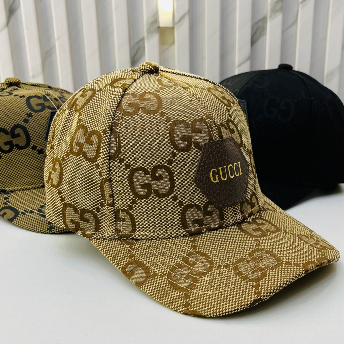 Gucci Apricot Monogram Baseball Cap