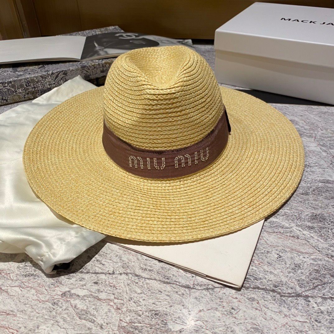WhatsApp Image 2024-05-18 at 7.03.33 PM Miu Miu Beige Brown Beach Hat