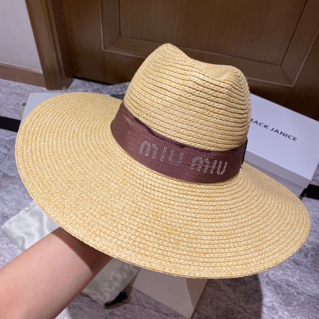 WhatsApp Image 2024-05-18 at 7.03.34 PM Miu Miu Beige Brown Beach Hat