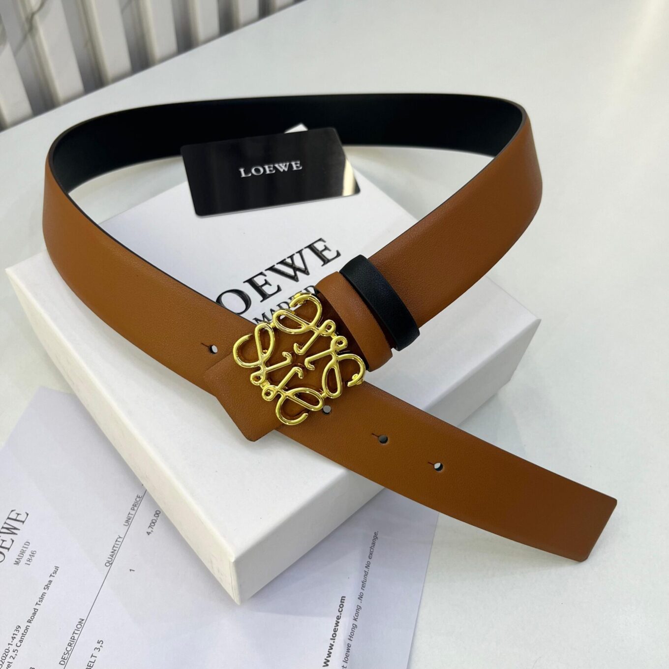 WhatsApp Image 2024-06-05 at 6.57.55 PM Loewe Signature Style Black and Brown Reversible Women’s Belt