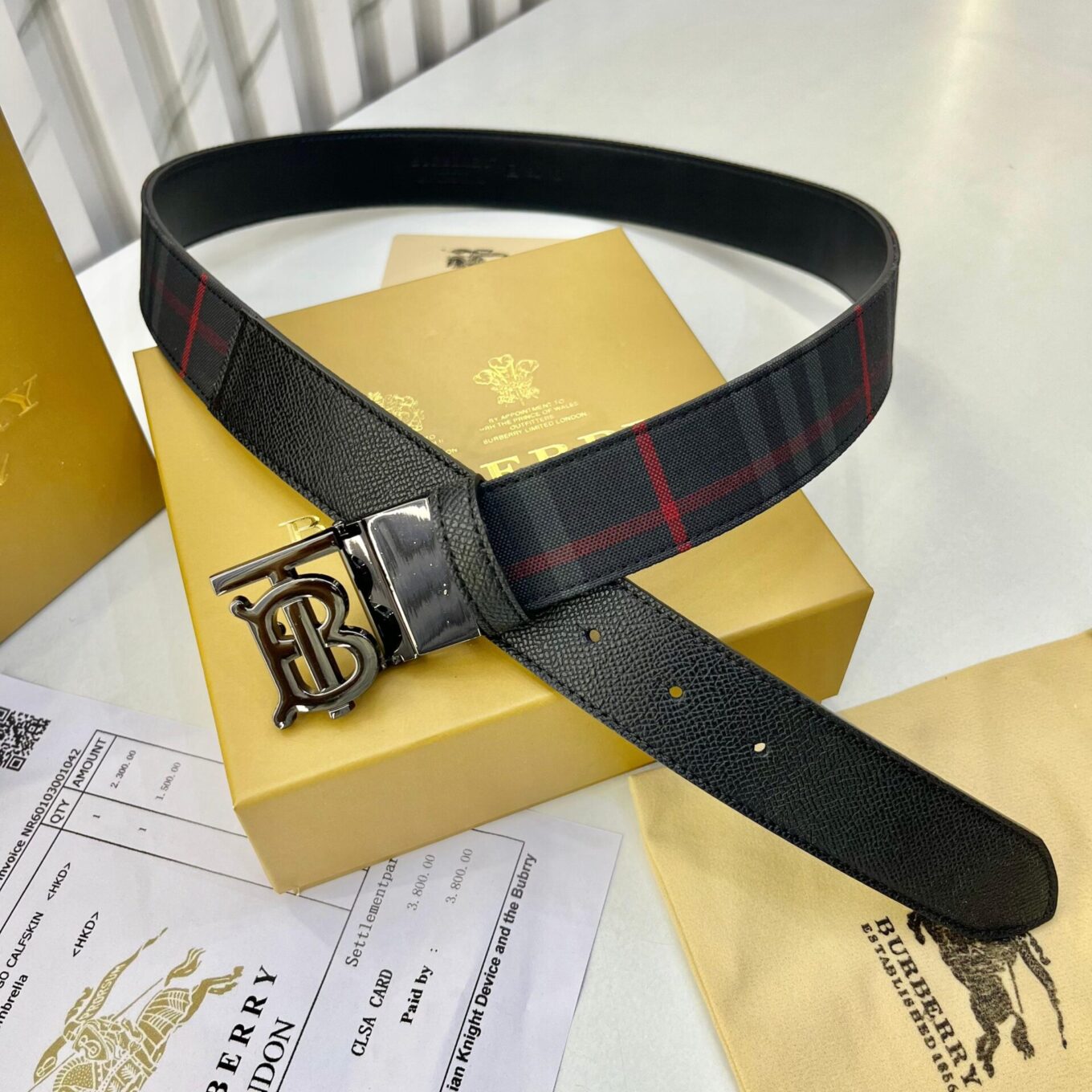 Burberry Black Singnature Reversible Men’s Belt