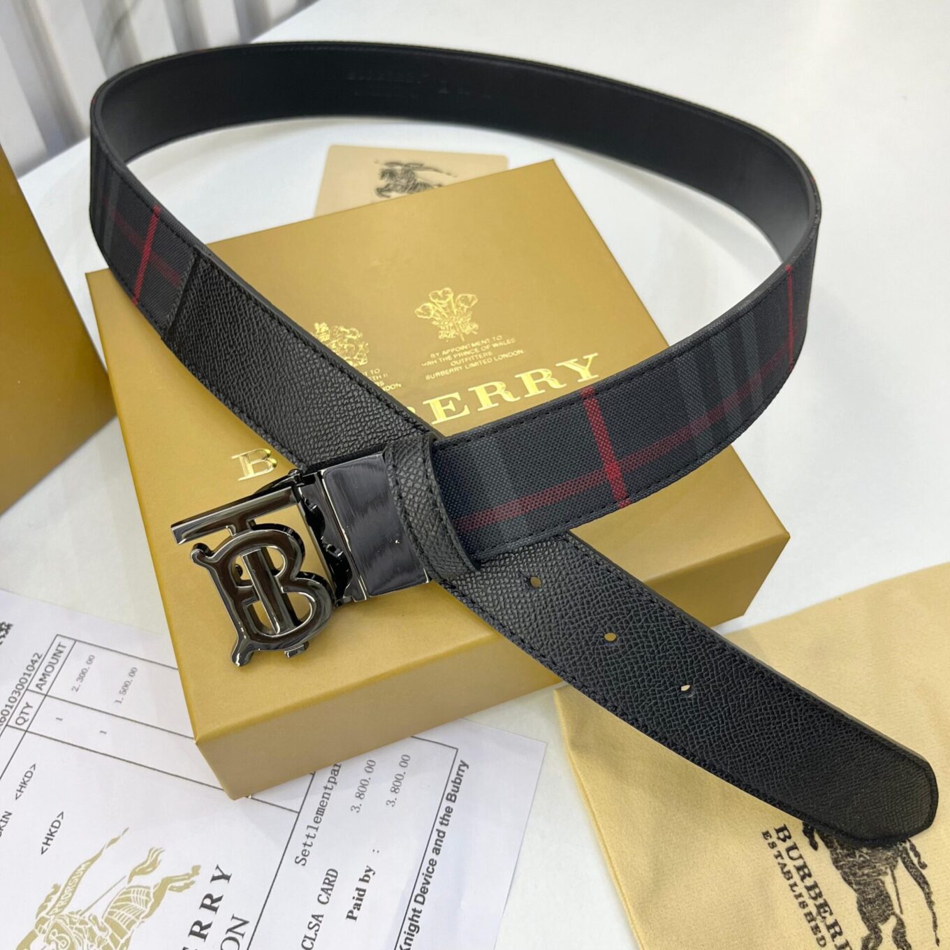 Burberry Black Singnature Reversible Men’s Belt