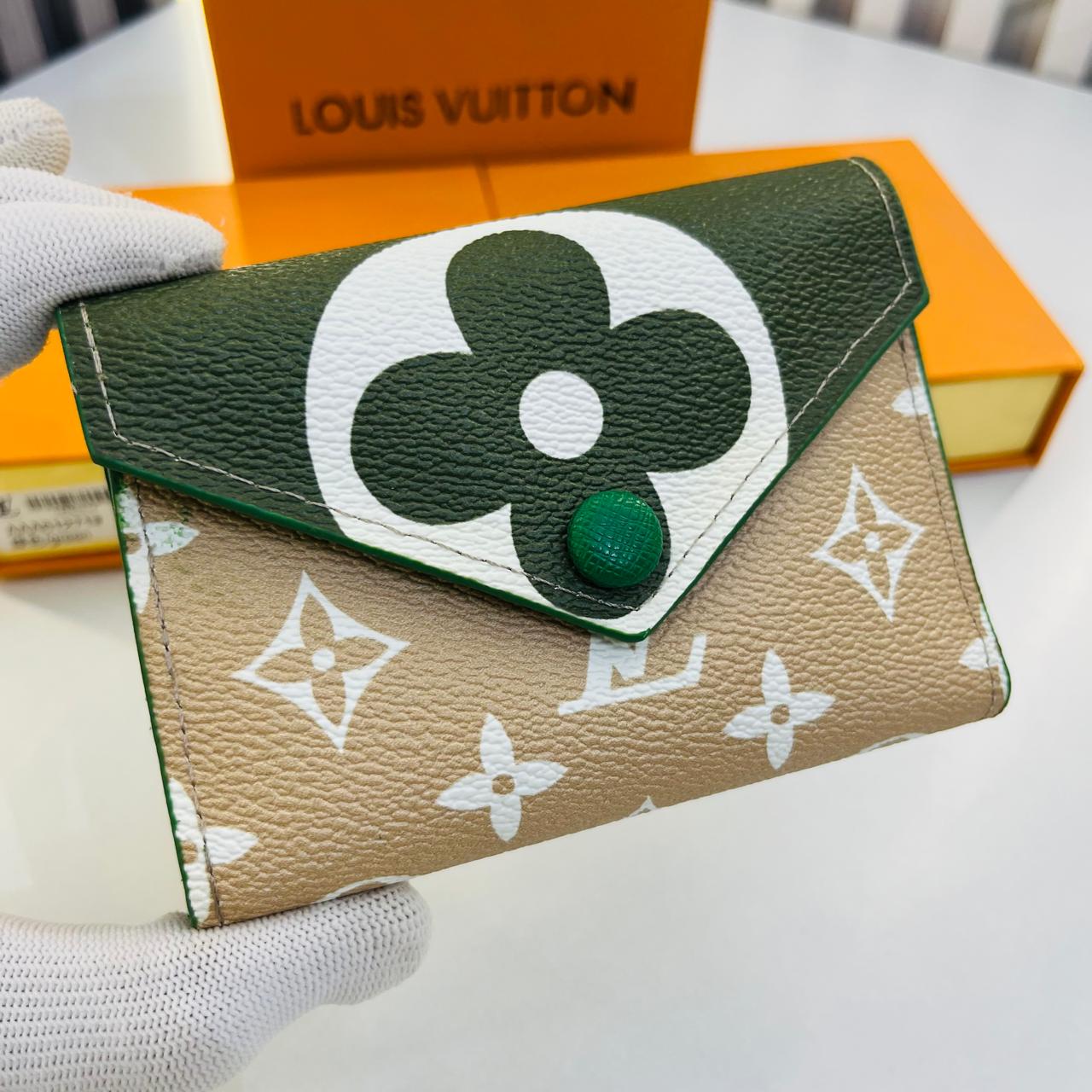 Louis Vuitton Three Fold Green Small Wallet