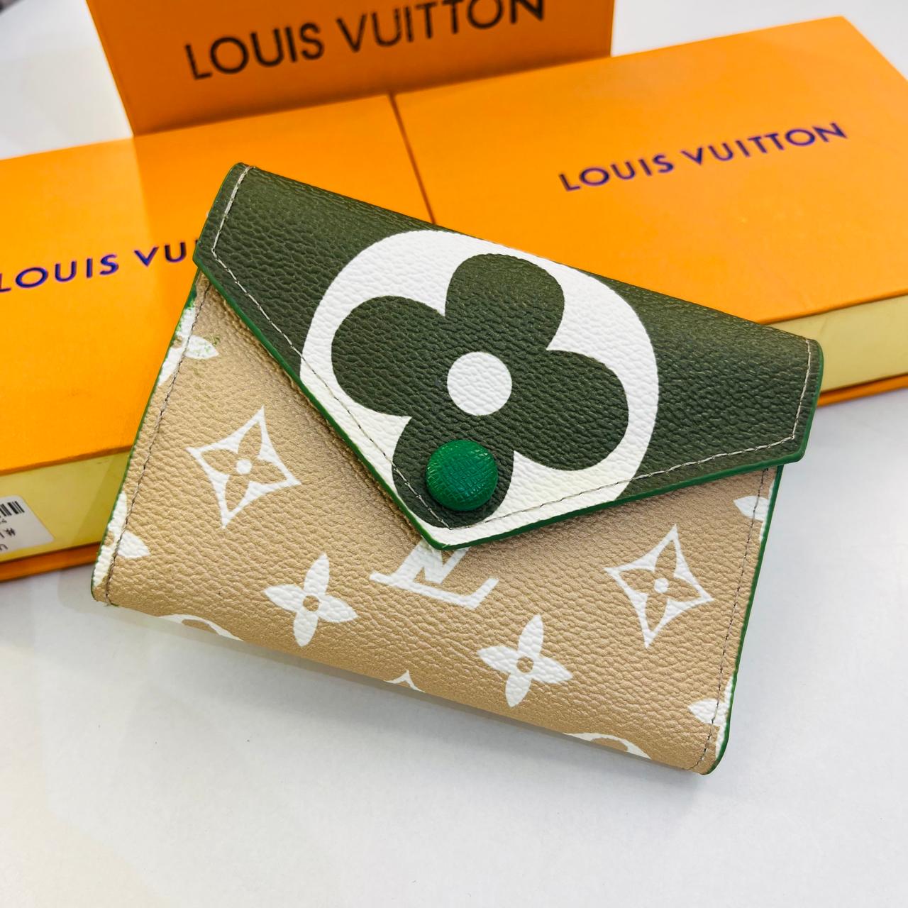 Louis Vuitton Three Fold Green Small Wallet