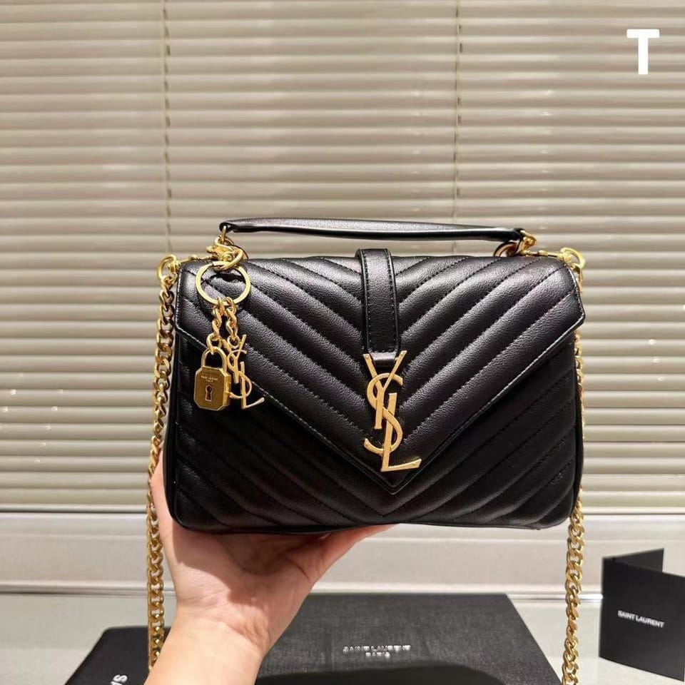 WhatsApp Image 2024-06-19 at 1.27.55 AM YSL Black & (Gold) College Crossbody Sling Bag