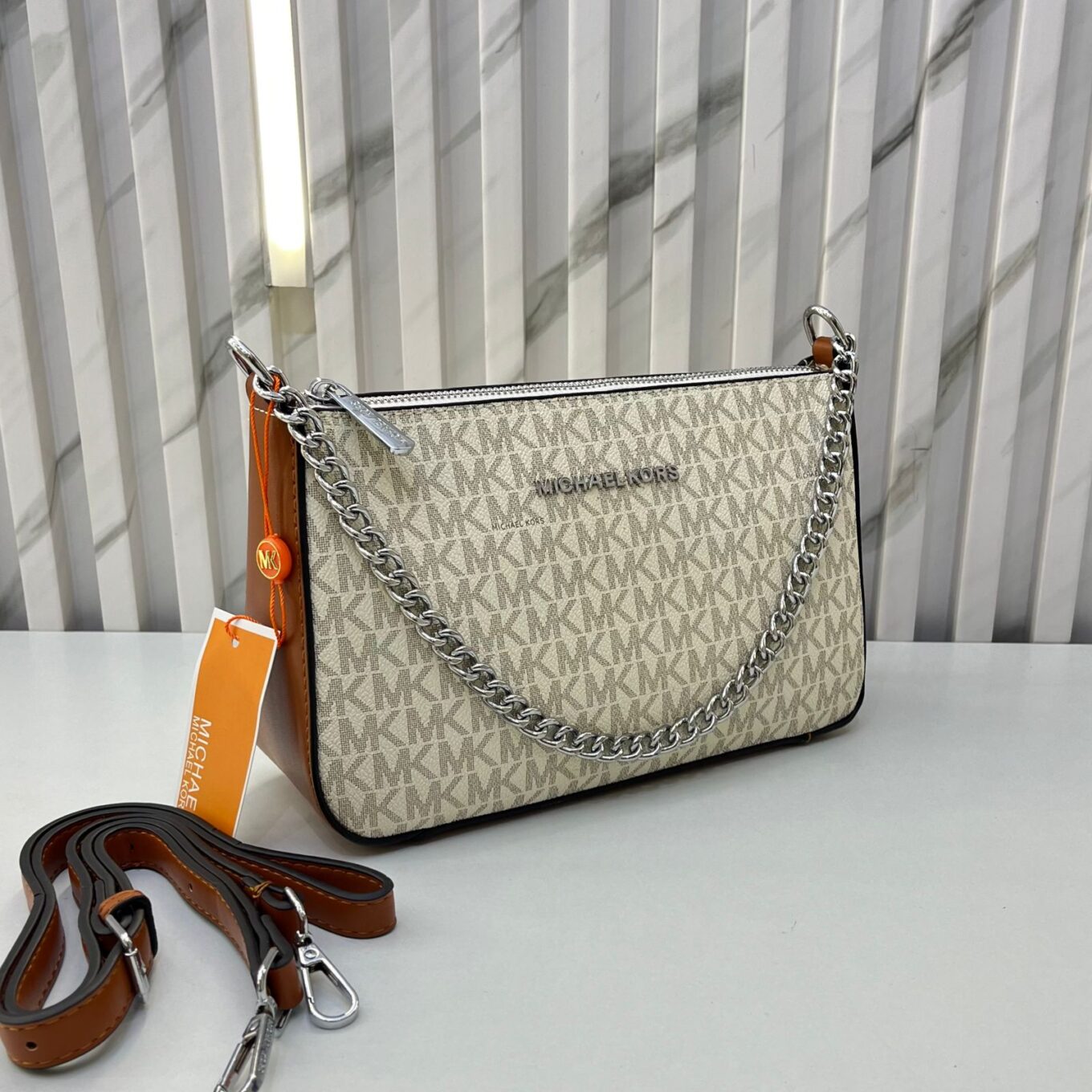 Michael Kors Jetset Beige Brown Shoulder Bag