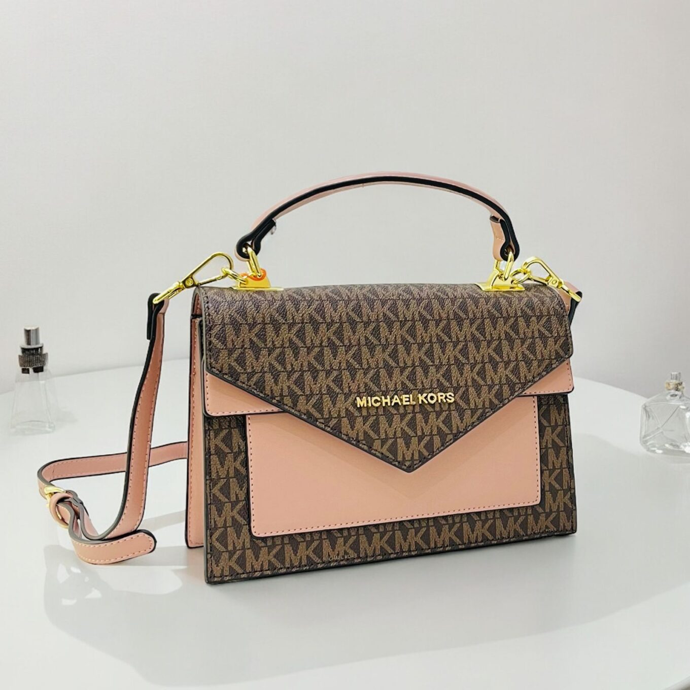 Michael Kors Coffee Pink Envelope Bag