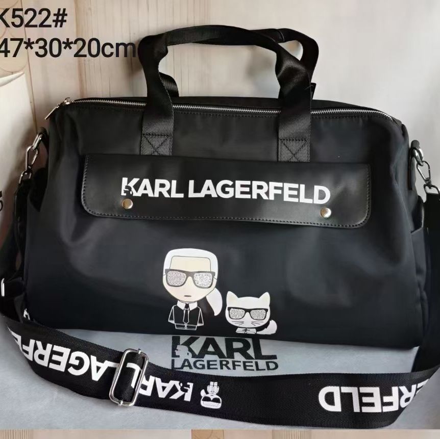 Karl Lagerfeld Black Nylon Duffle Bag