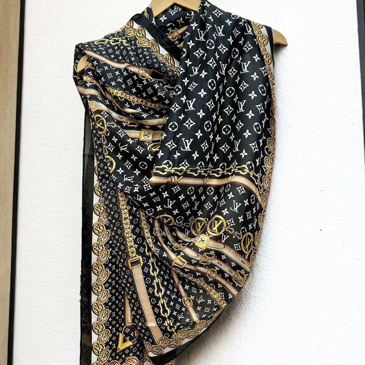 Louis Vuitton Black Spring Silk Stole