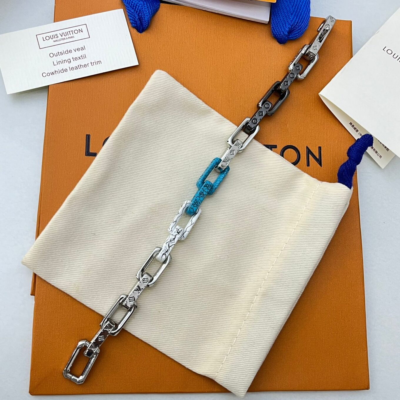 Louis Vuitton Silver Blue Chain