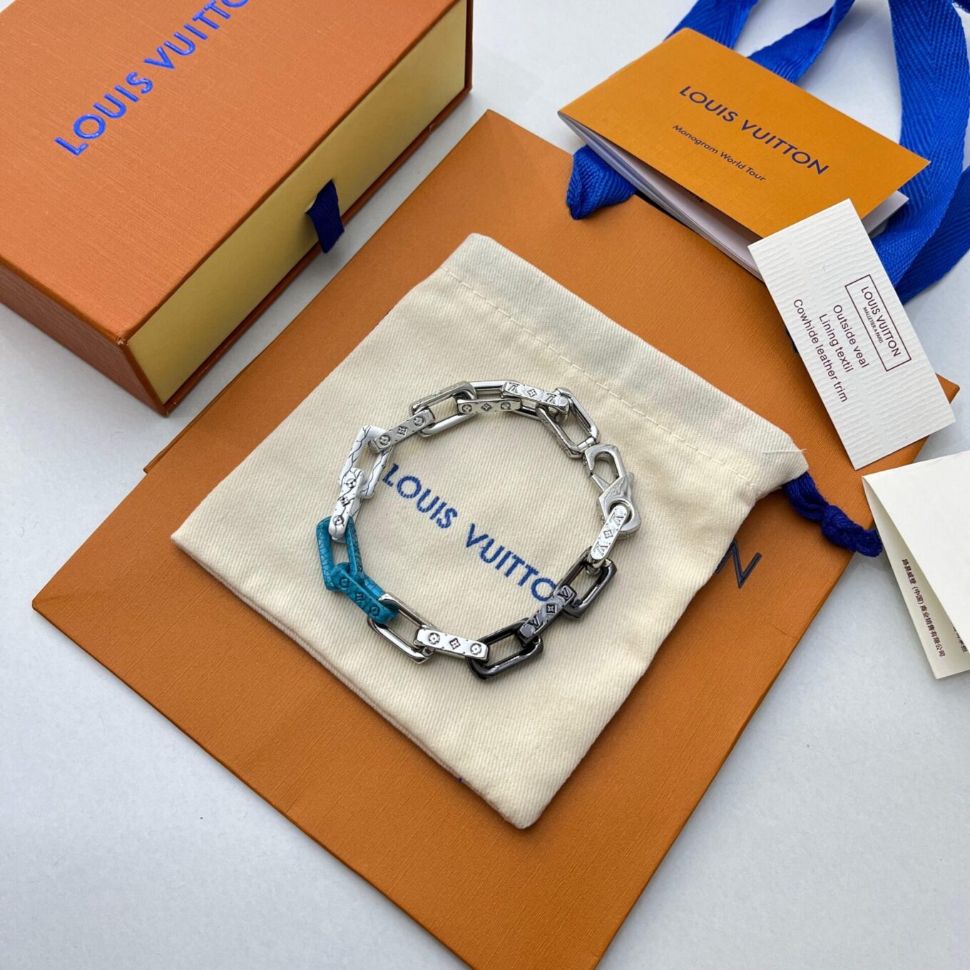 Louis Vuitton Silver Blue Chain