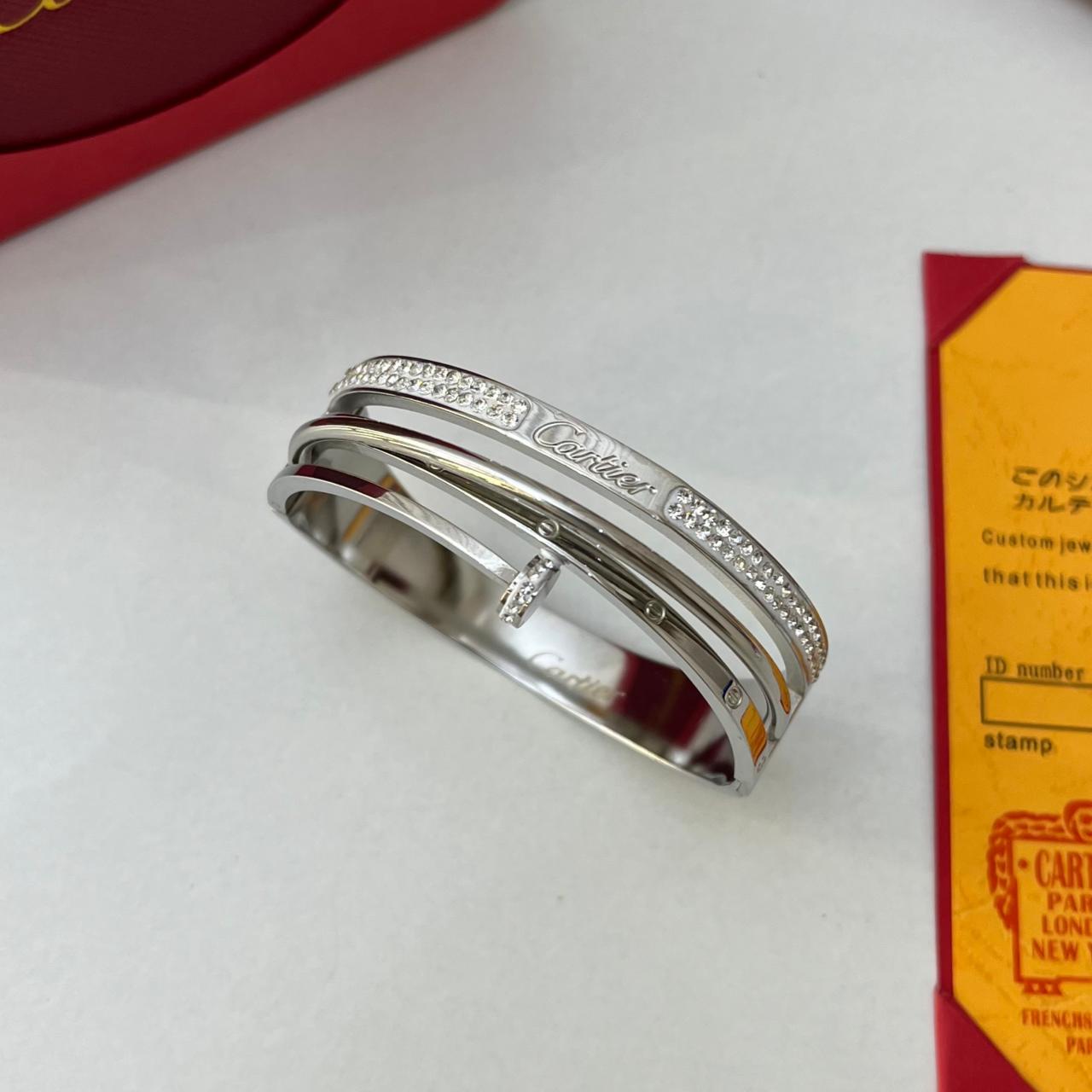 Cartier Silver Studded Bangle Bracelet