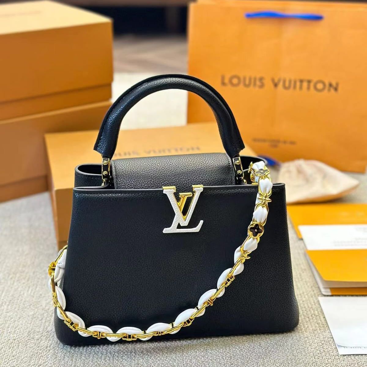 WhatsApp Image 2024-07-08 at 12.20.29 PM Louis Vuitton Black Capucines Handbag Premium Quality (With Box)