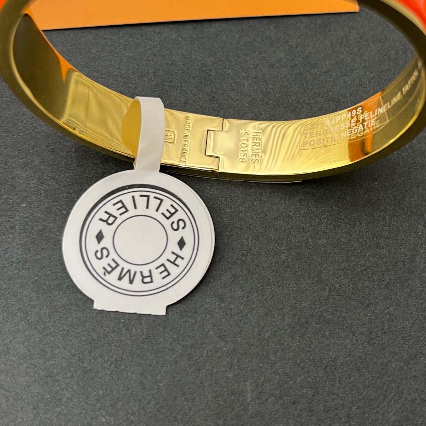 Hermes Orange Clic H Bracelet
