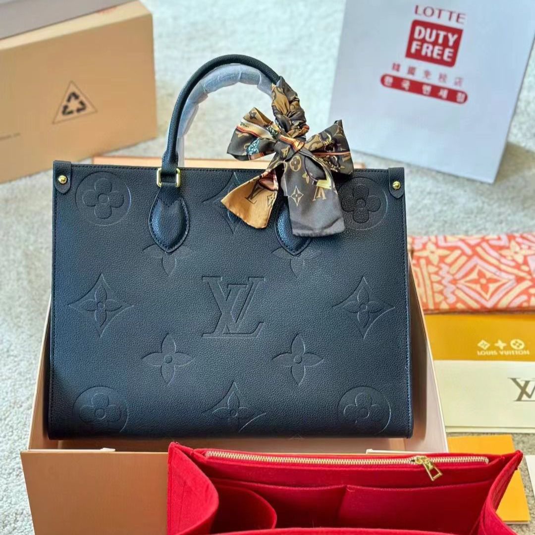 WhatsApp Image 2024-07-08 at 5.36.48 PM Louis Vuitton Black Embossed On The Go 35cm Premium Handbag (Double Box Packaging)
