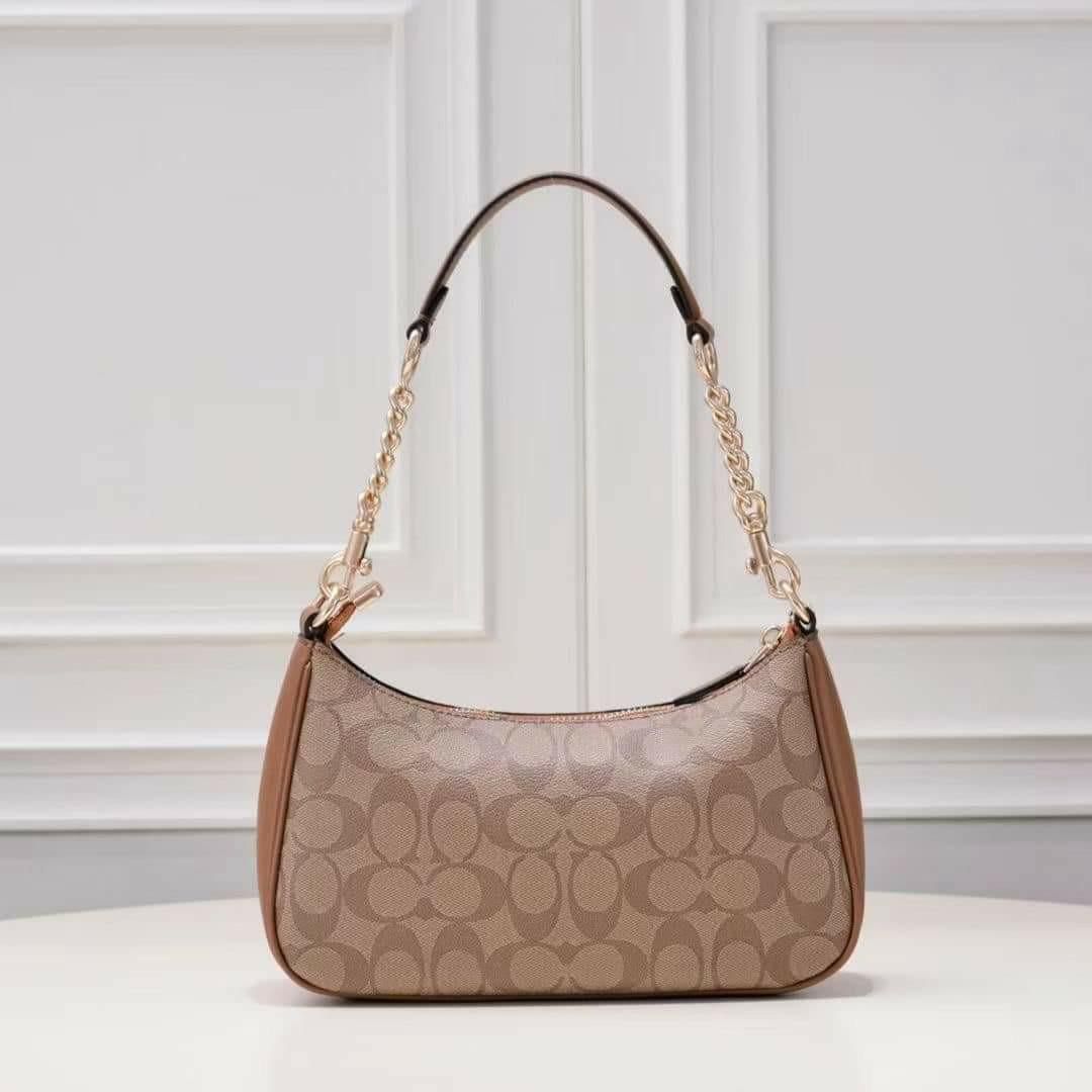 Coach Teri Apricot Brown Shoulder Bag