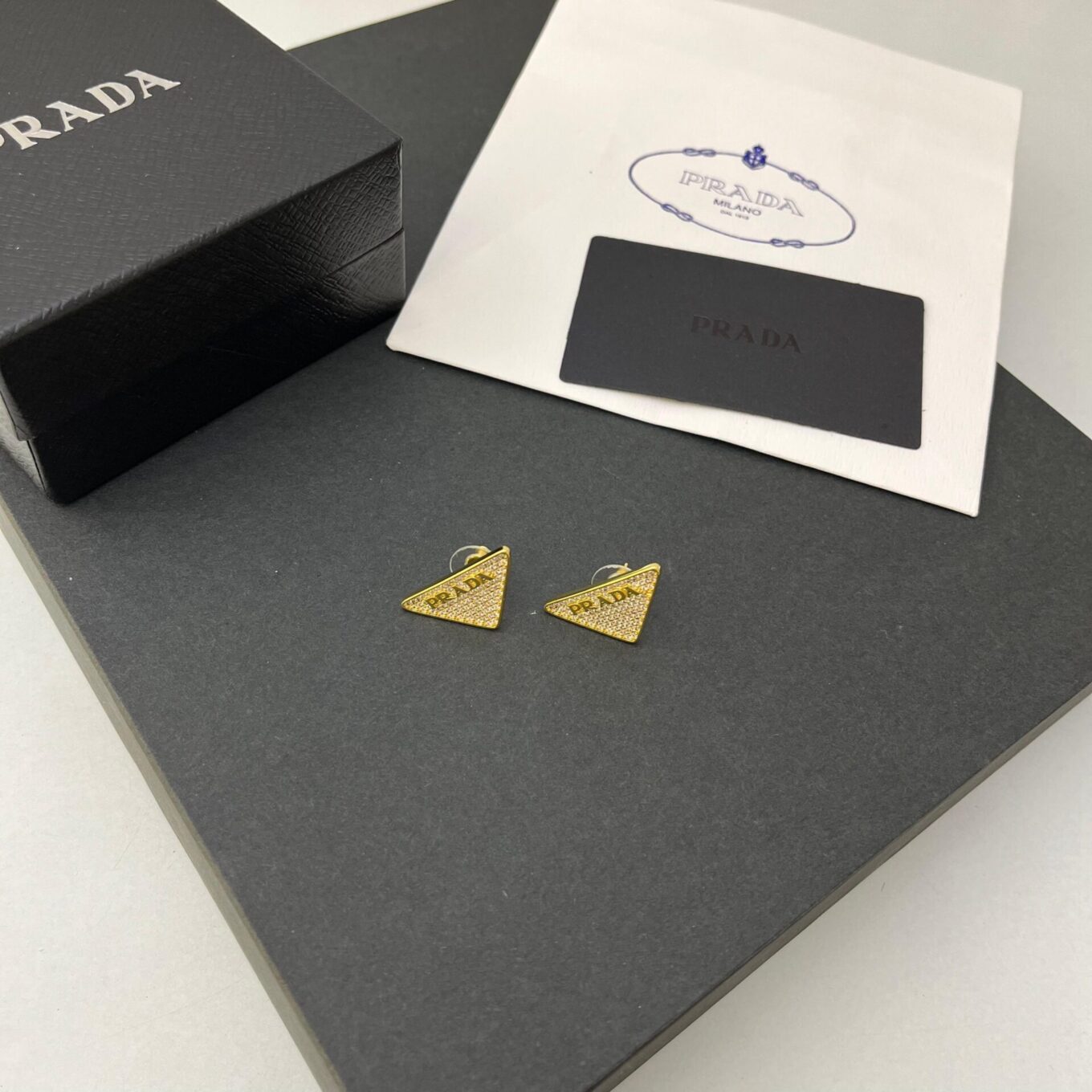 Prada Golden Studded Earring