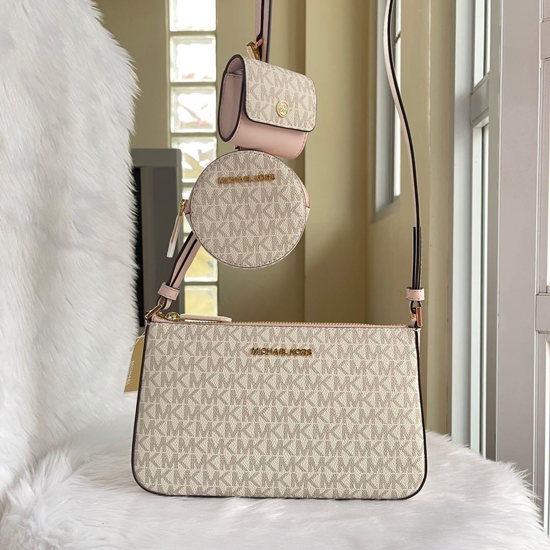 Michael Kors 3 set Beige Pink Multi Pochette Sling Bag