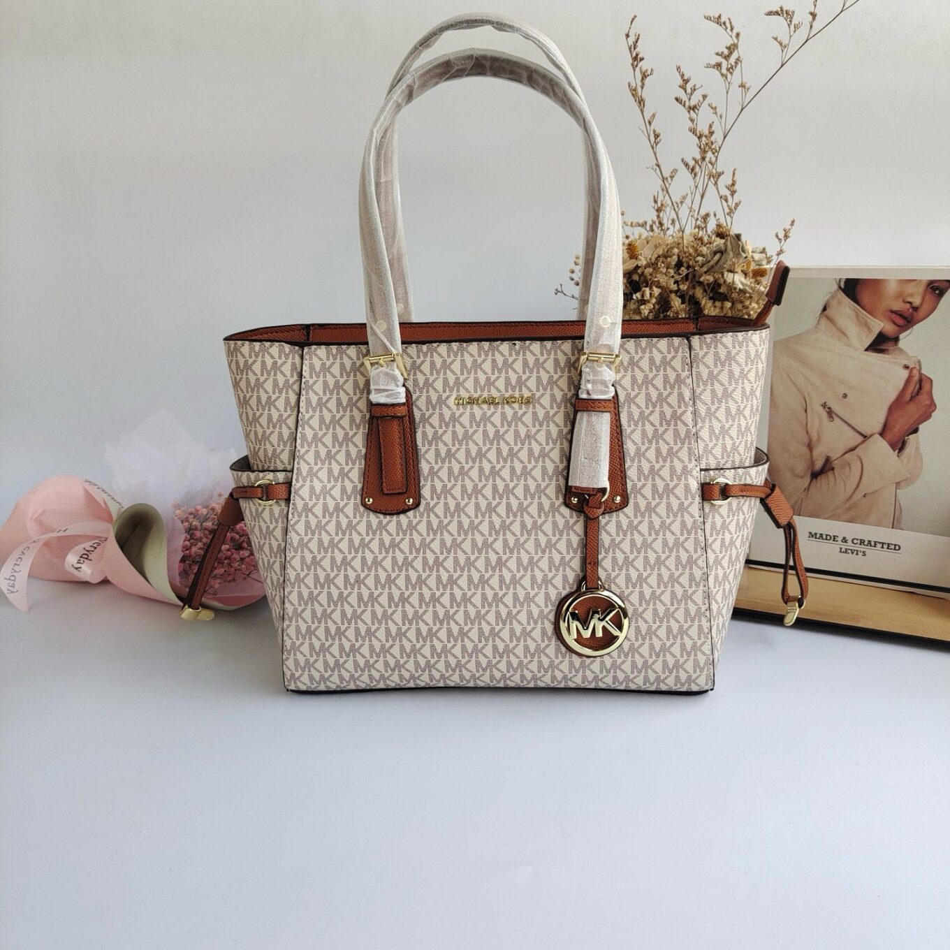 WhatsApp Image 2024-07-24 at 2.02.59 AM Michael Kors East West Beige Brown Tote
