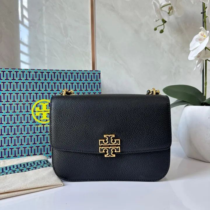 Tory Burch Britten Small Black Silng Bag (With Box)