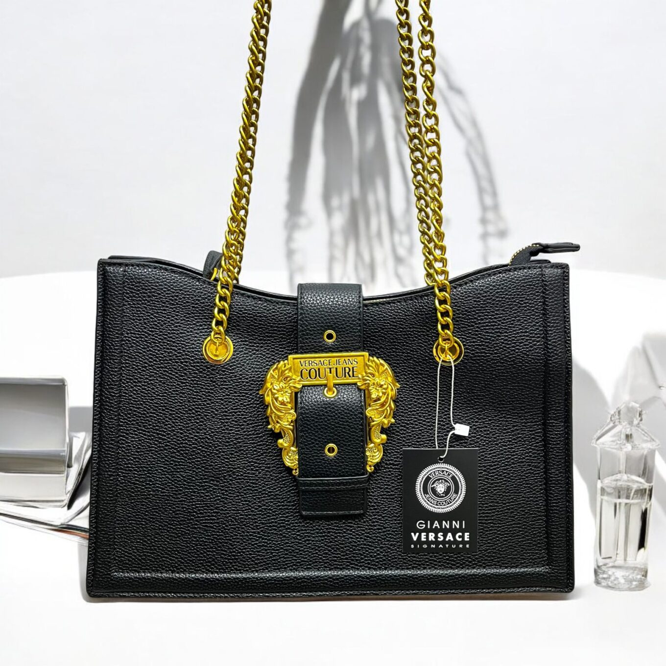 Versace Couture Black Large Shoulder Bag