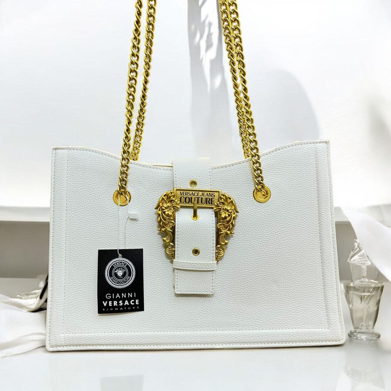 Versace Couture White Large Shoulder Bag