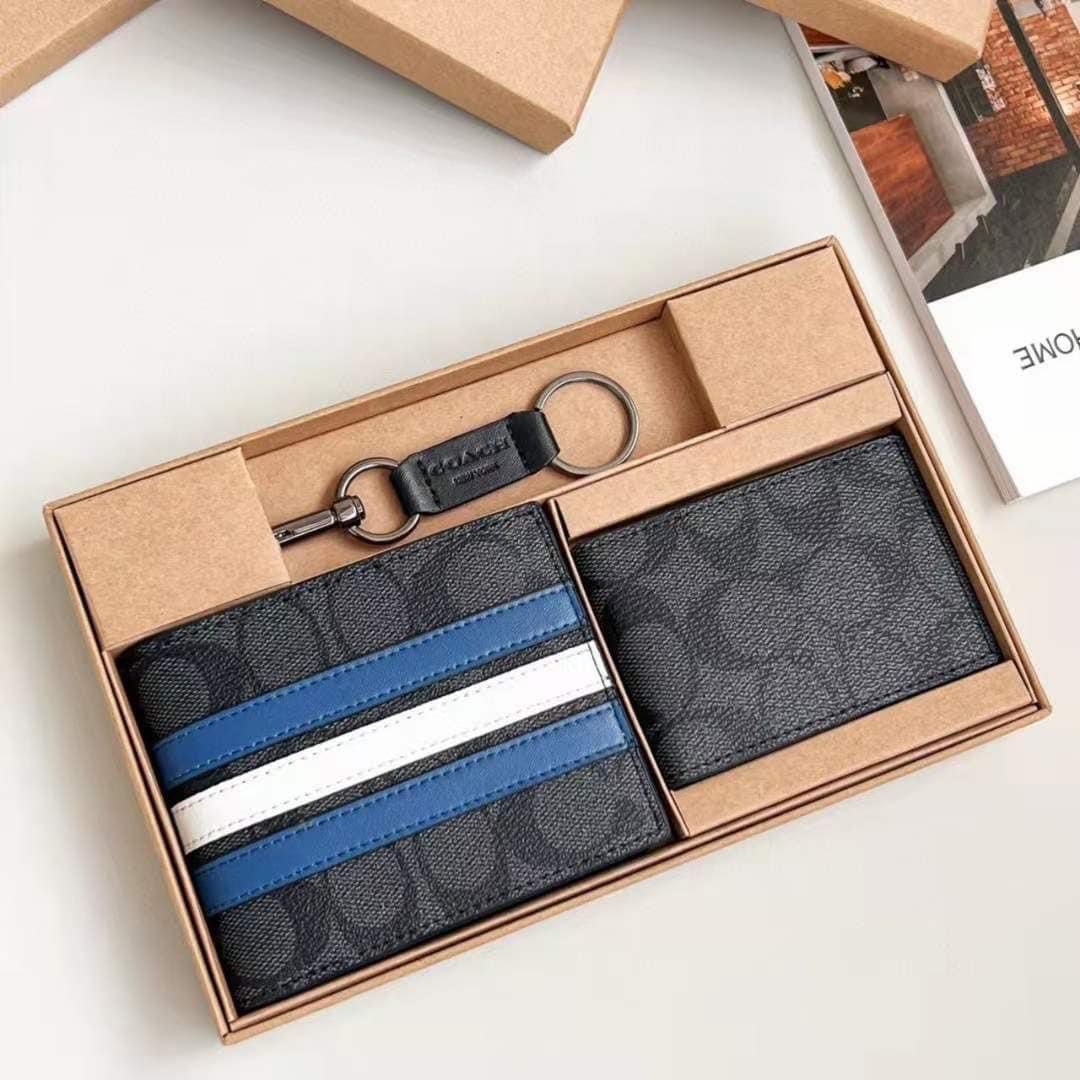 Coach Black Strip Premium Men’s Wallet Gift Set