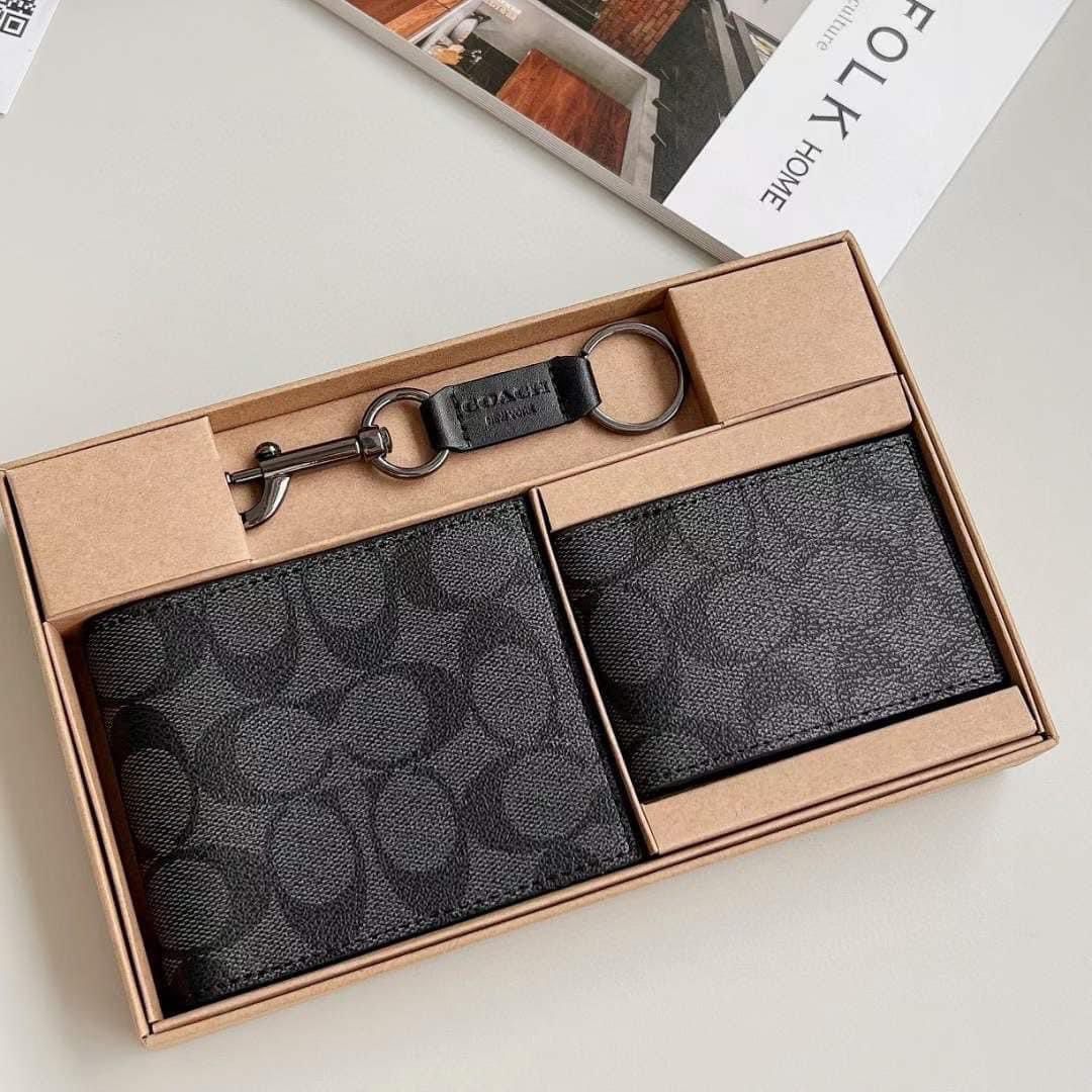 Coach Black Classic Premium Men’s Wallet Gift Set