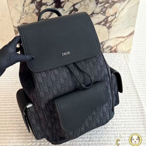 Dior Saddle Black CD Large Premium Backpack
