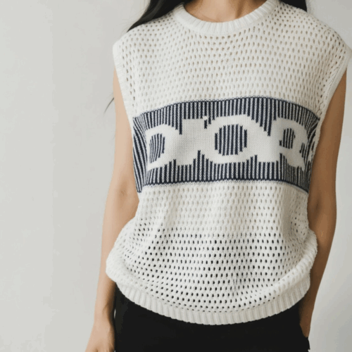 Photoroom_20251128_193410 Dior Knitted White Sleeveless Sweater