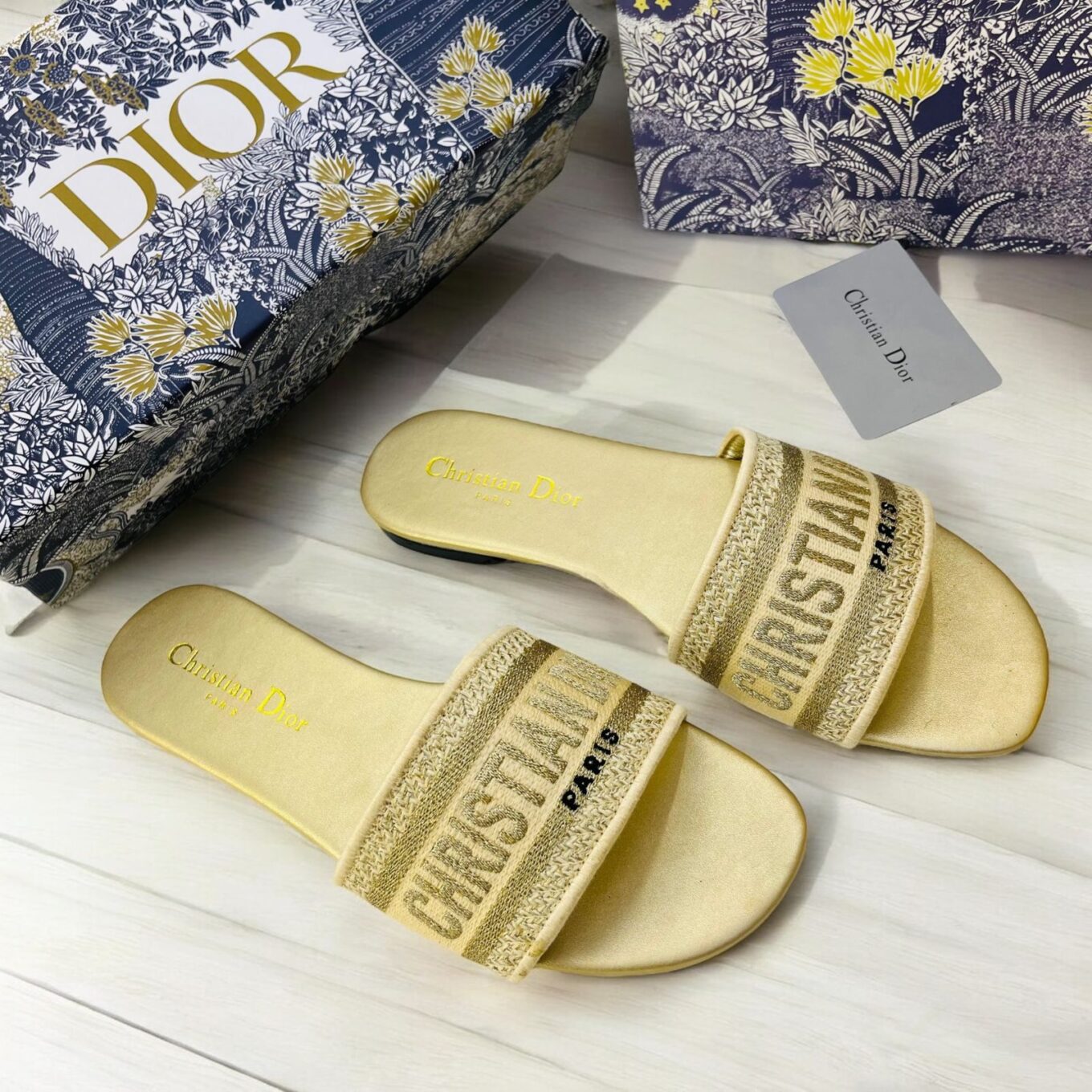 Christian Dior Golden Dway Slide