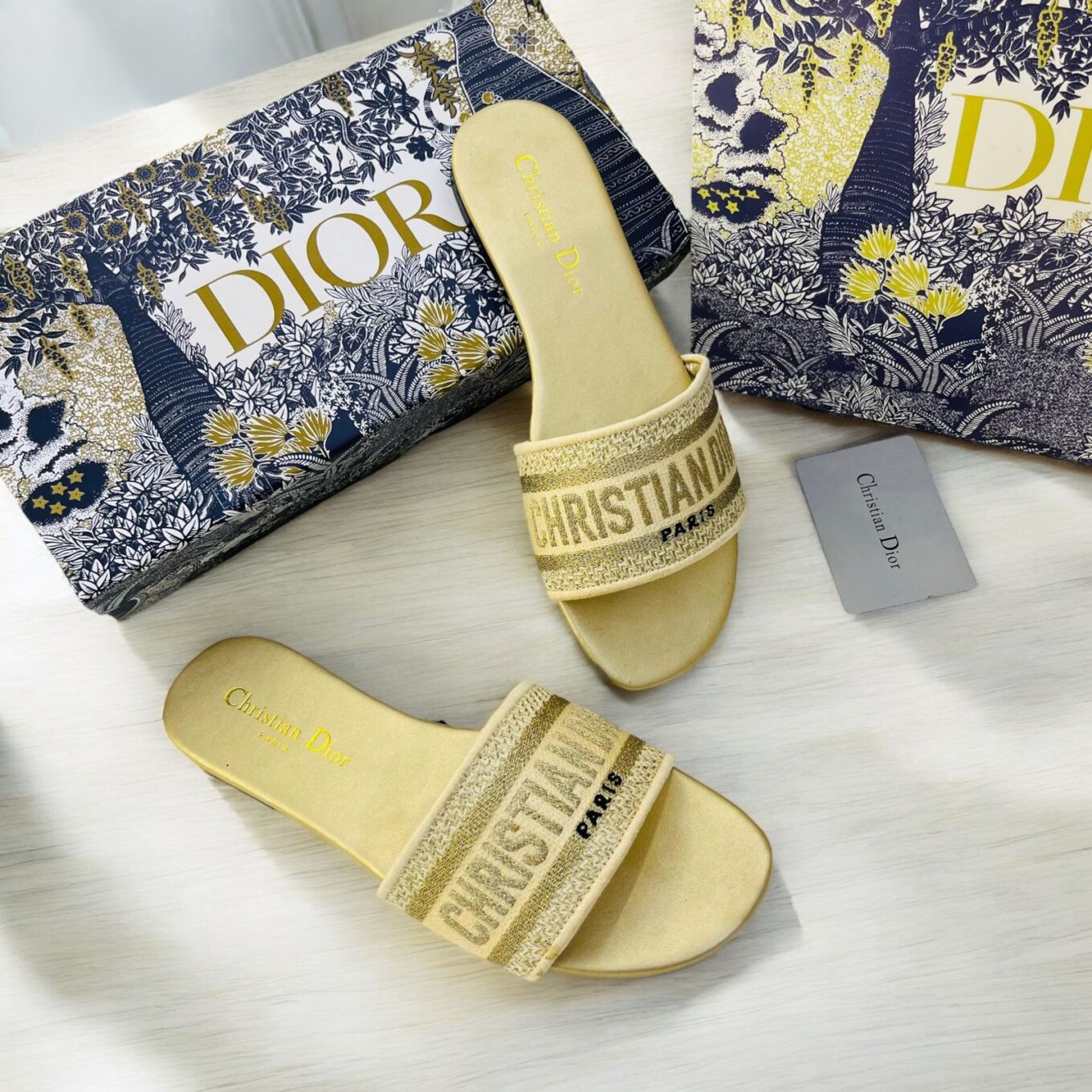 Christian Dior Golden Dway Slide
