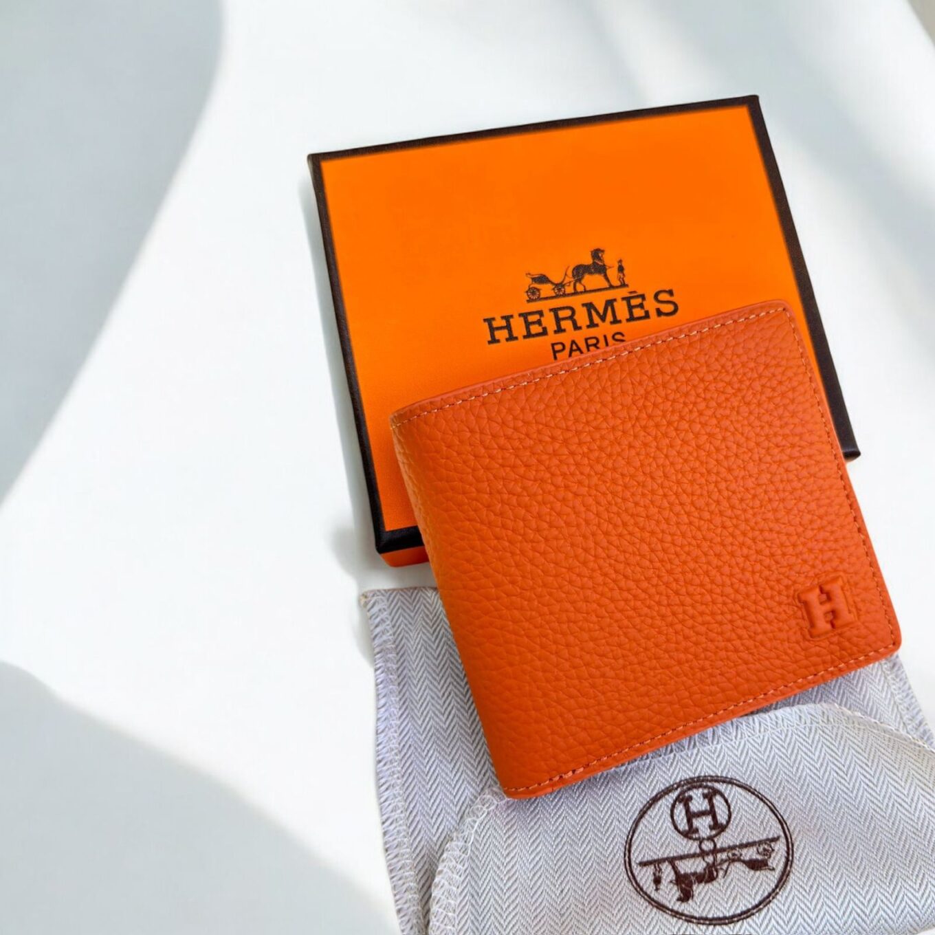 Hermes Orange H Premium Men’s Wallet