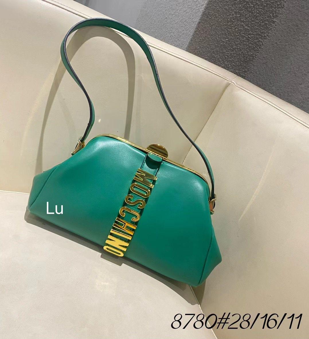 Moschino Green Plaque Handbag (With Box)