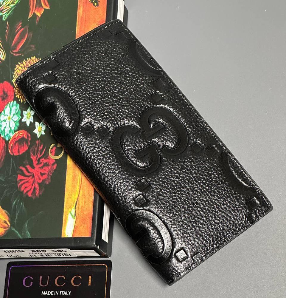 Gucci Reverse GG Black Premium Unisex Long Wallet