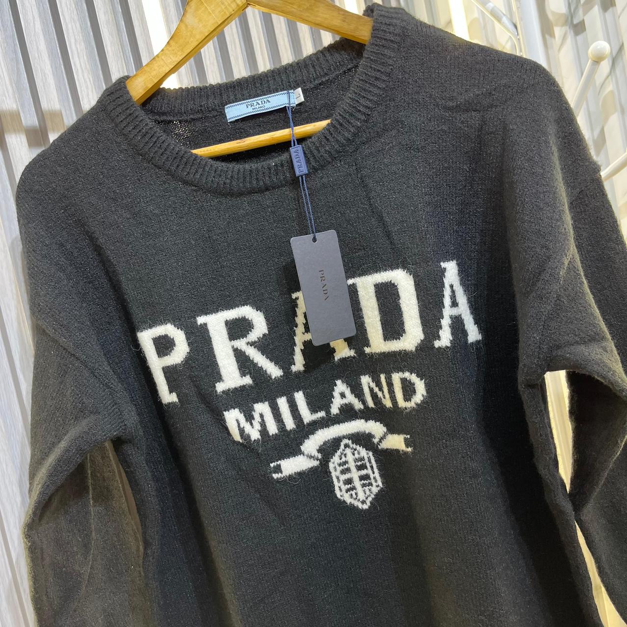 Prada Knitted Black Warm Dress With Matching Long Socks