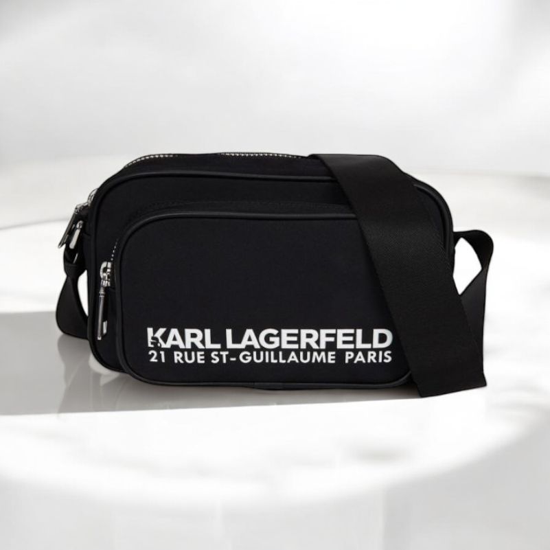 Karl Lagerfeld Black Shoulder Messenger Bag (With Box)