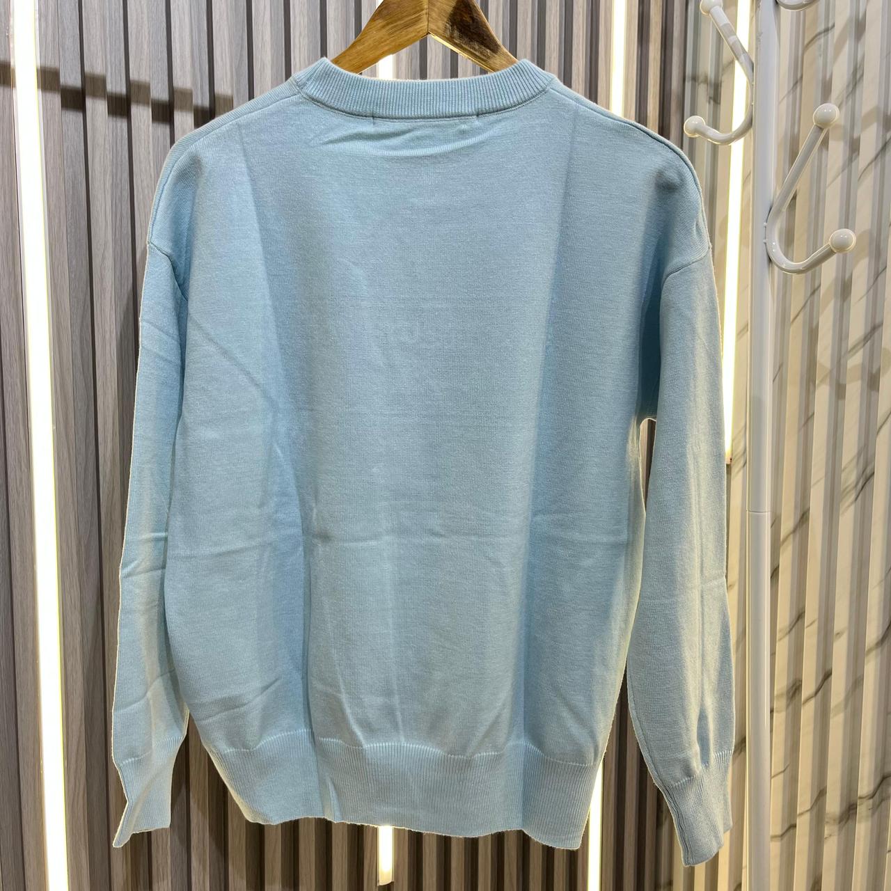 Alexander Wang Full Sleeve Blue Warm Pullover