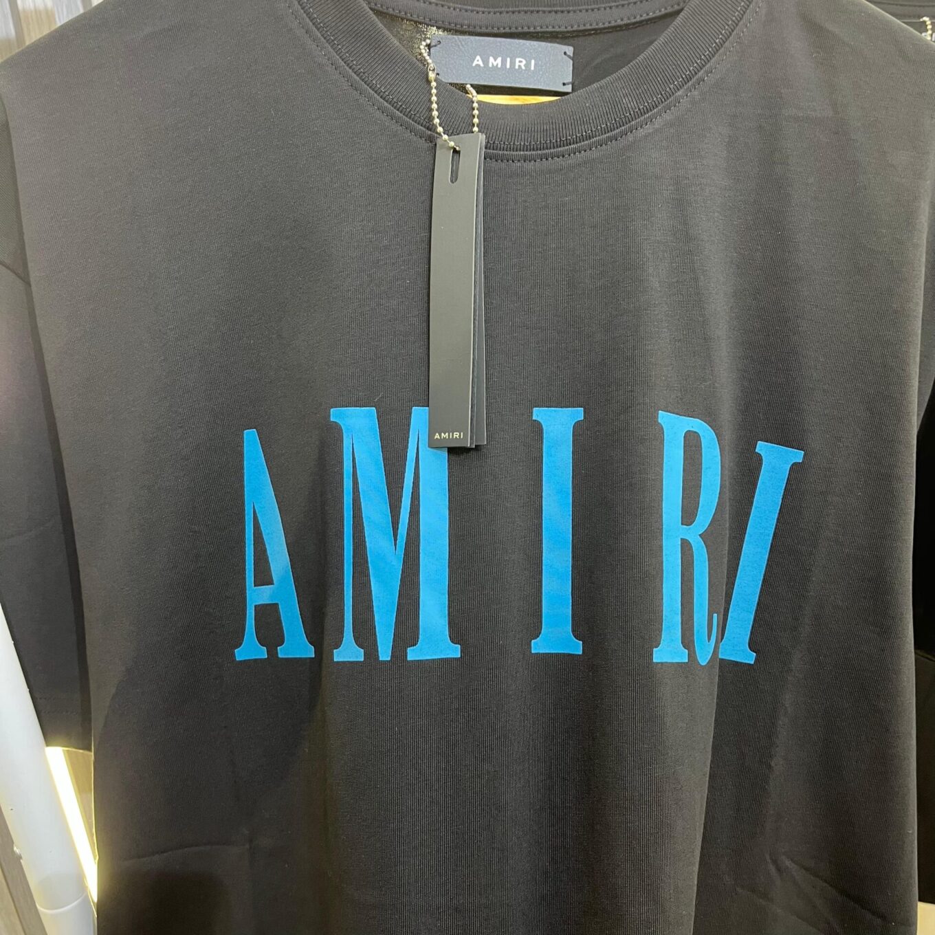 WhatsApp Image 2024-10-25 at 2.22.52 PM (1) Amiri Classic Black Blue Oversized Tshirt