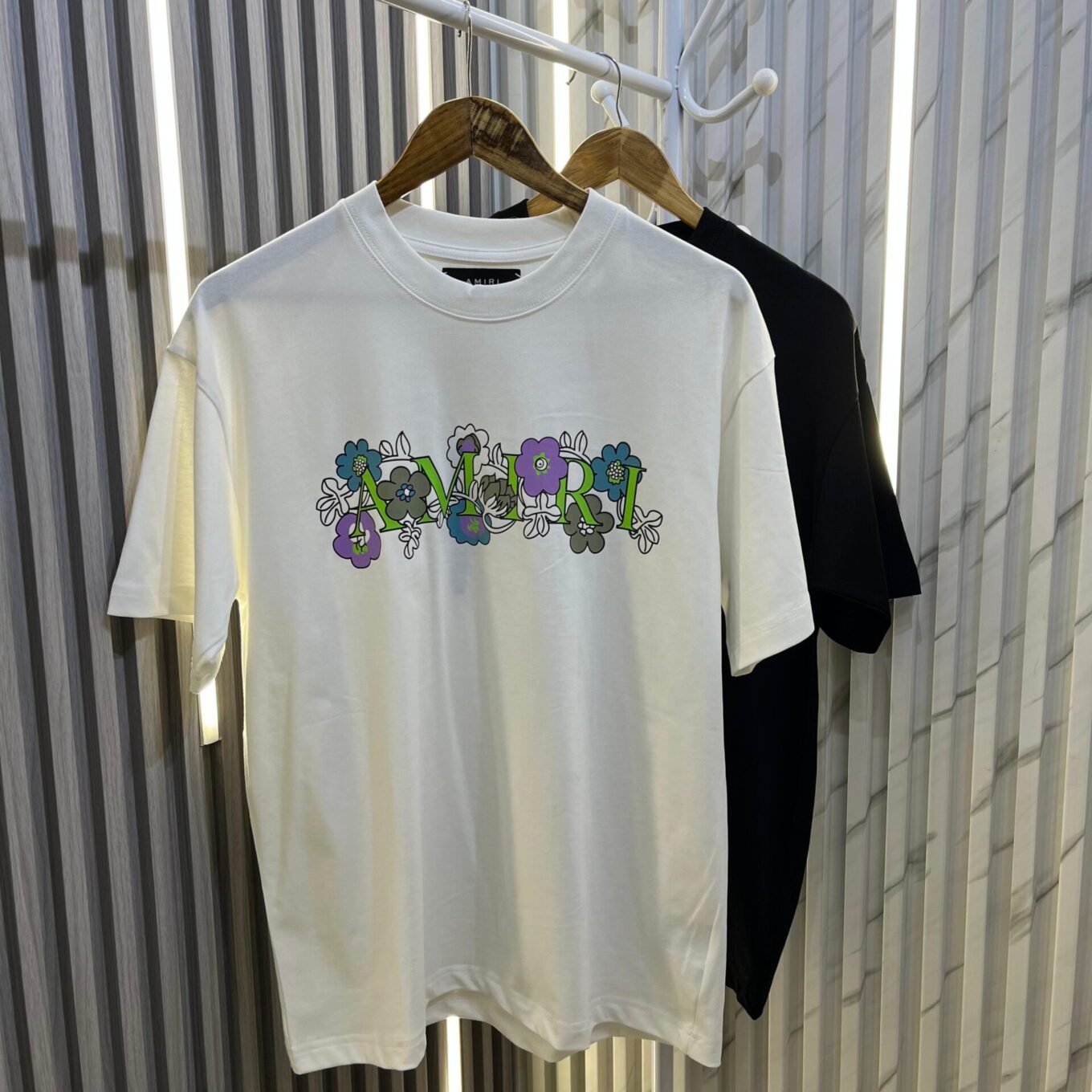 Amiri Floral White Oversized Tshirt