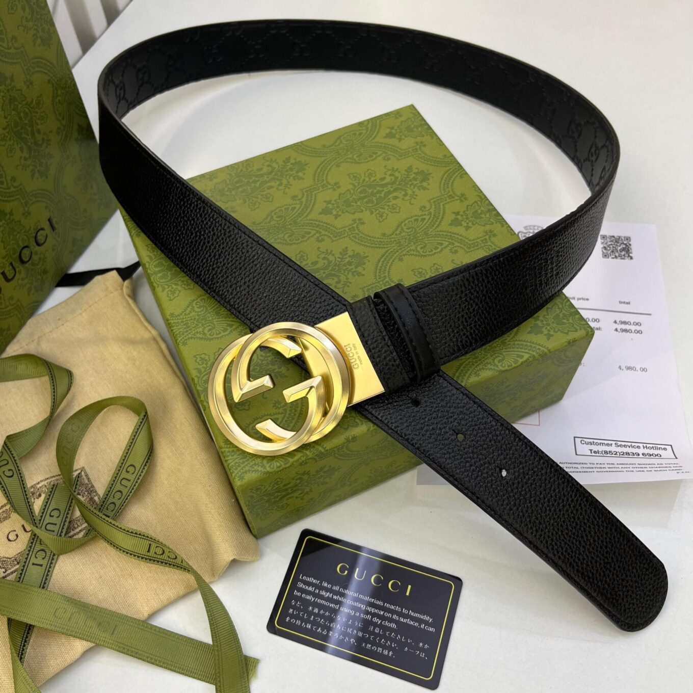 WhatsApp Image 2024-10-26 at 3.56.26 PM Gucci Reverse GG Golden Black Premium Unisex Belt