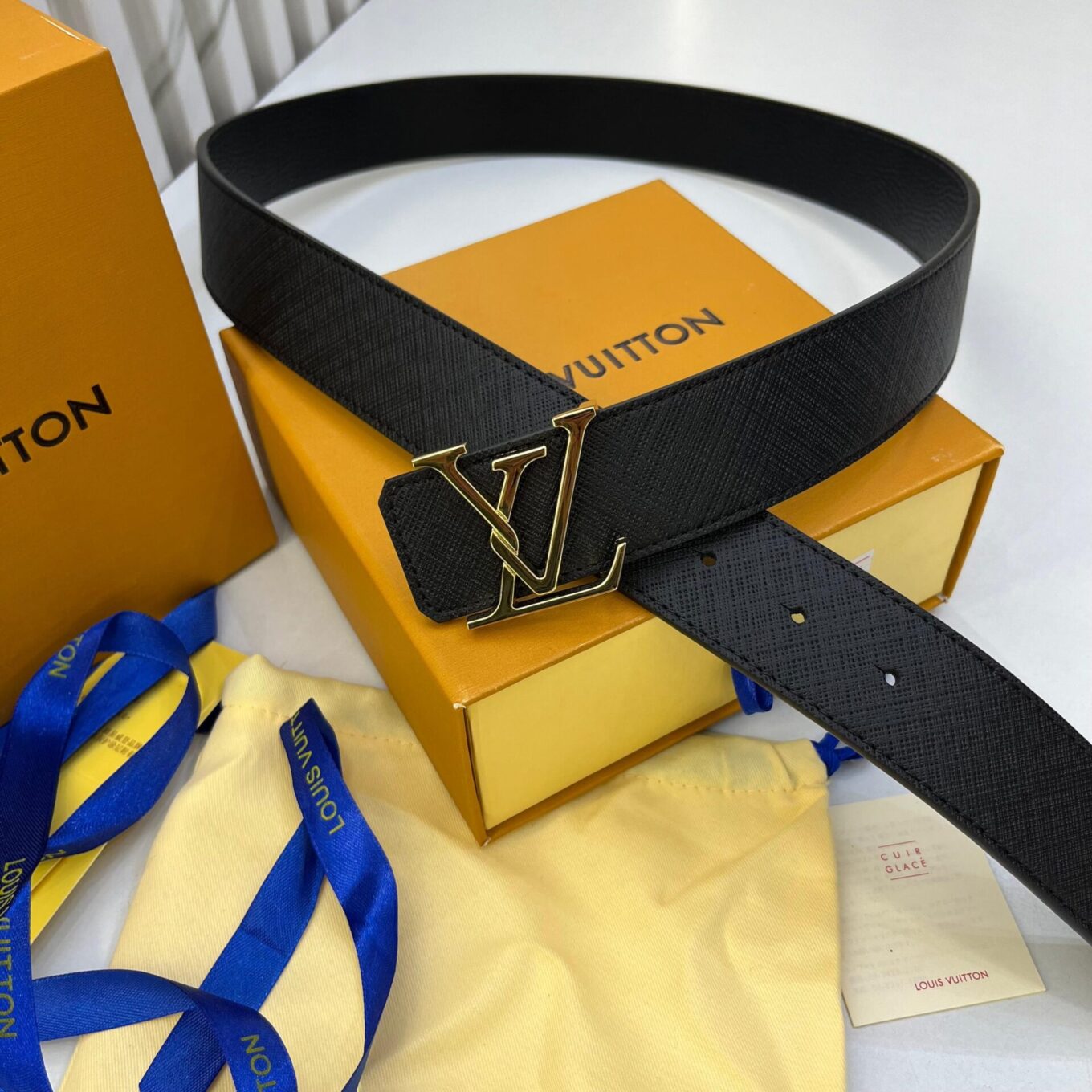 Louis Vuitton Black Spiral Premium Men’s Belt