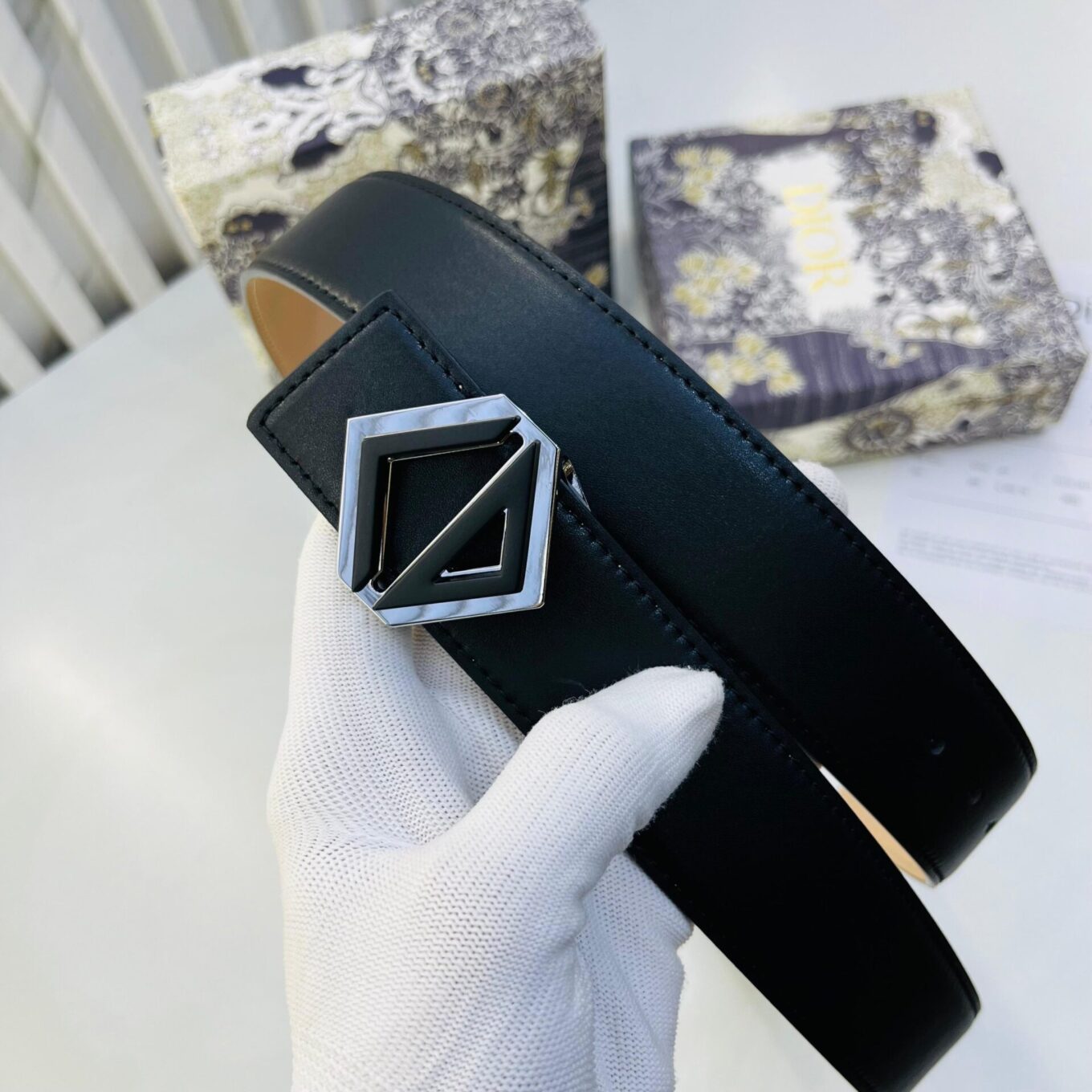 Christian Dior Black Silver Premium Men’s Belt