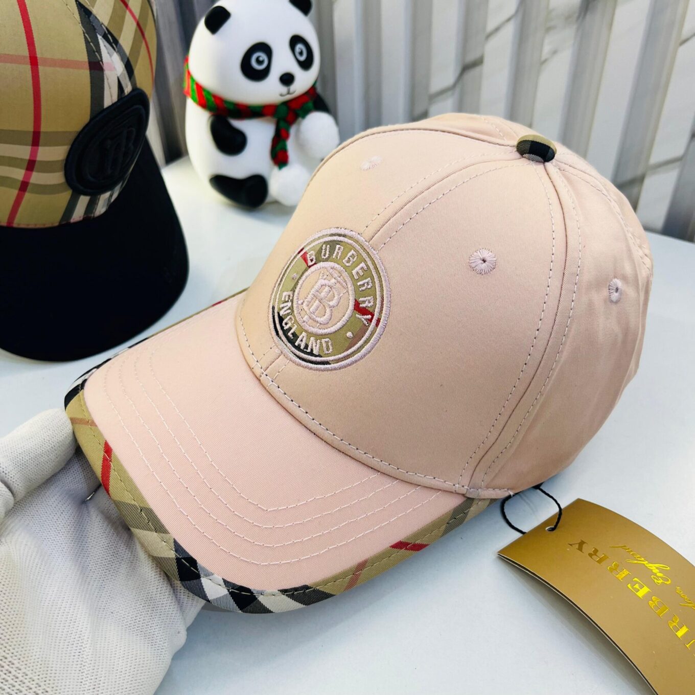 WhatsApp Image 2024-10-29 at 6.48.51 PM (1) Burberry Pink Signature Baseball Cap
