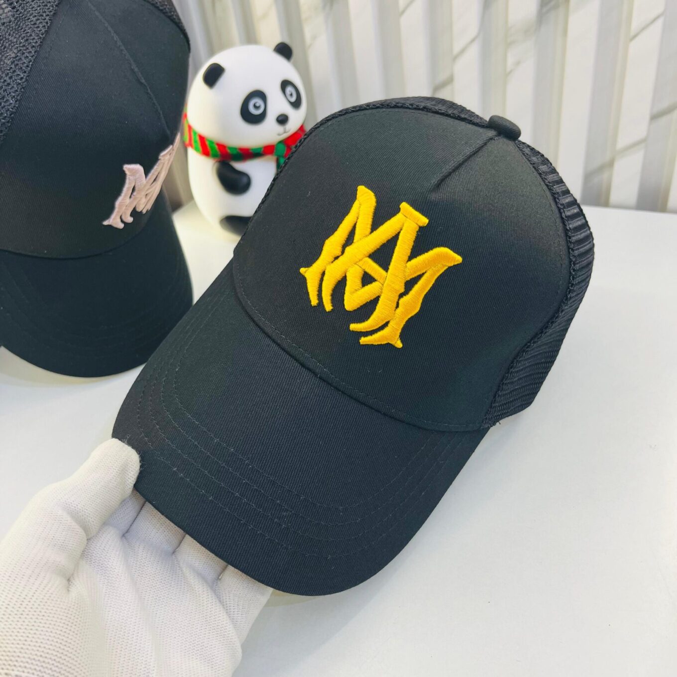 Amiri Black Yellow Baseball Cap