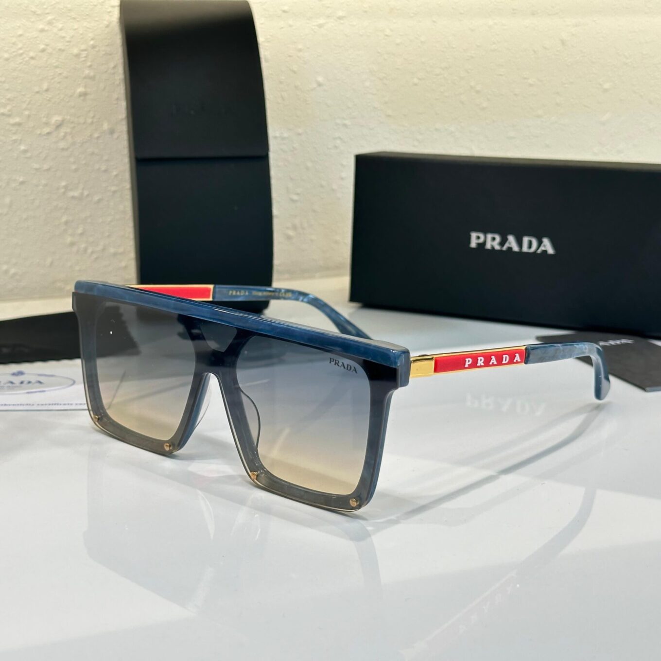 Prada Black Men Premium Sunglass