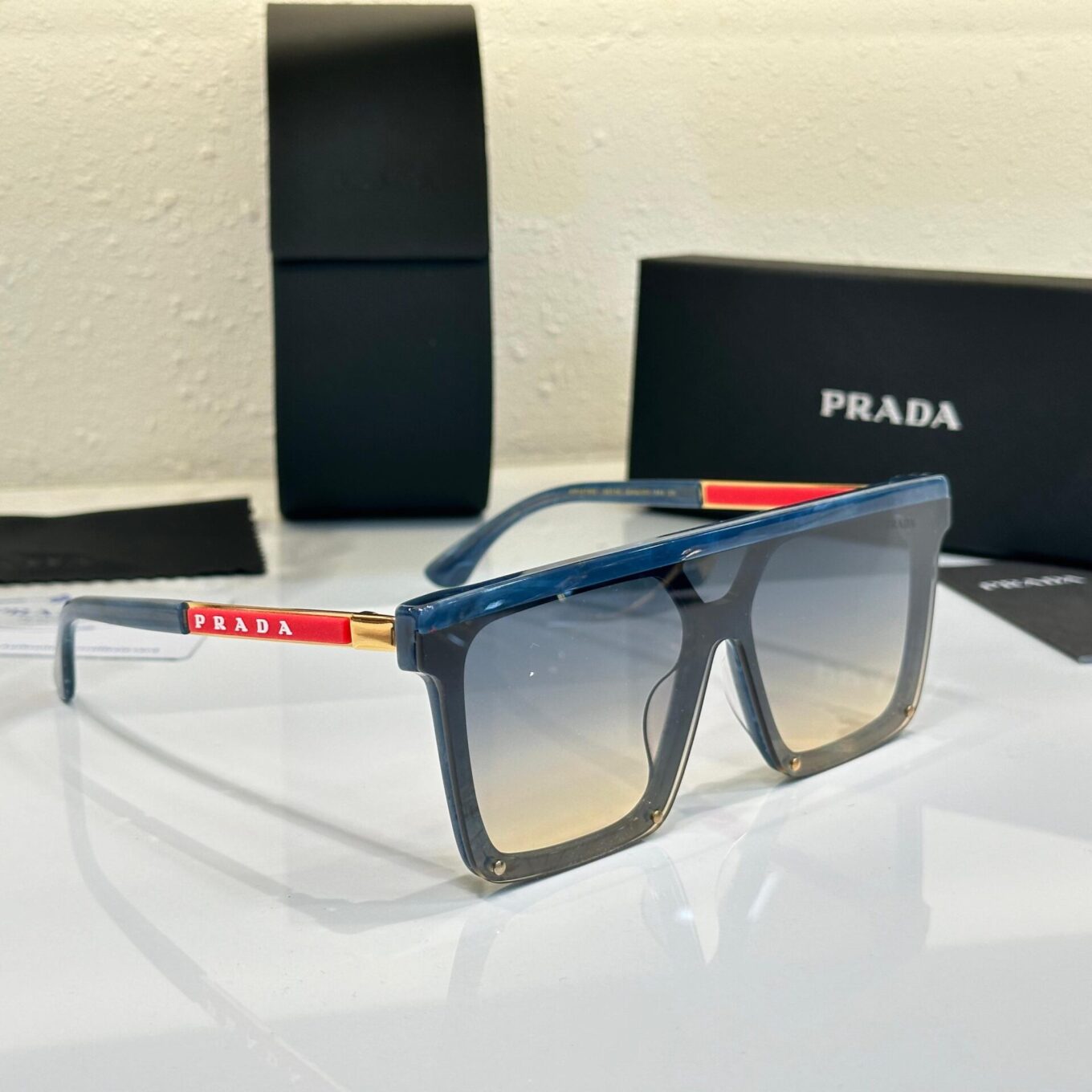 Prada Black Men Premium Sunglass